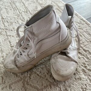 Women's High-Top platform vans white